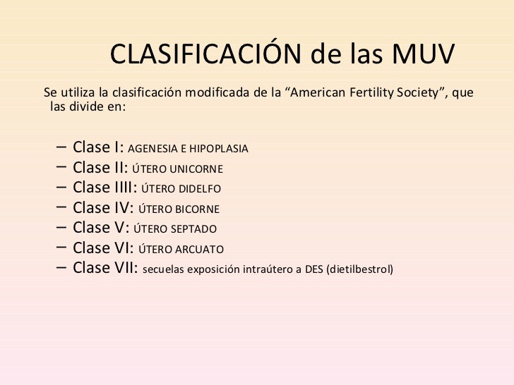 malformaciones mullerianas clasificacion